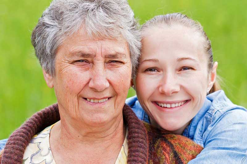 Asset Preservation planning: photo of senior mother with adult daughter