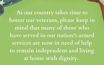If you are a veteran or you help care for one, please take the time to learn about the various benefits available to help those in need of homecare services.